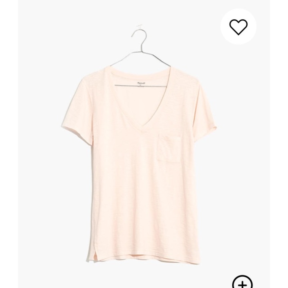 Madewell xs peach / lucid pink whisper cotton tee